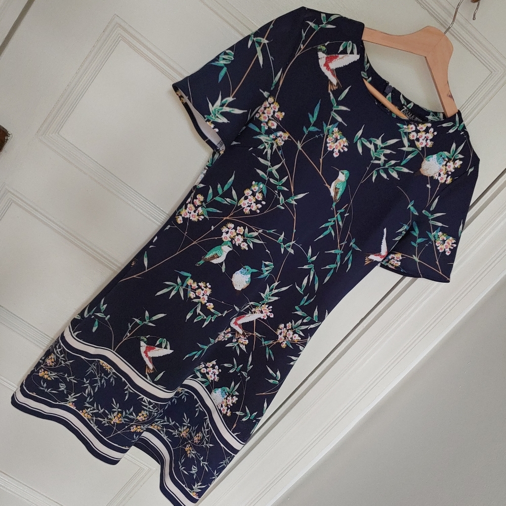 7th Avenue Bird Print Shift Dress